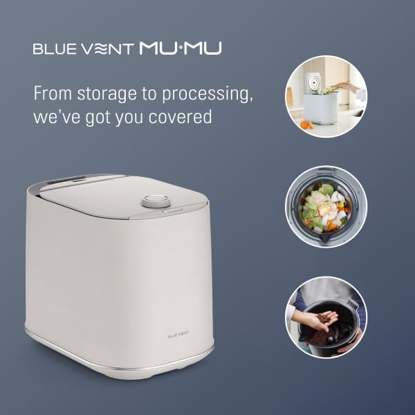 THINKWARE BLUEVENT MUMU Smart AI Electric Food Composter Bundle with 2 Charcoal Refills
