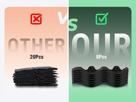 Mars Villa Landscape Edging Border 10FT, Interlocking Landscape Edging 5.9in Flowerbed Border Edging Plastic Flexible Flower Bed Lawn Edging for Outdoor Pathway, with Stakes(Black, 8PCS)