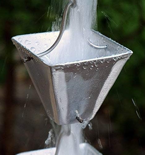 Nutshell Stores Medium Square Cups Rain Chain - Aluminum - 10 Feet