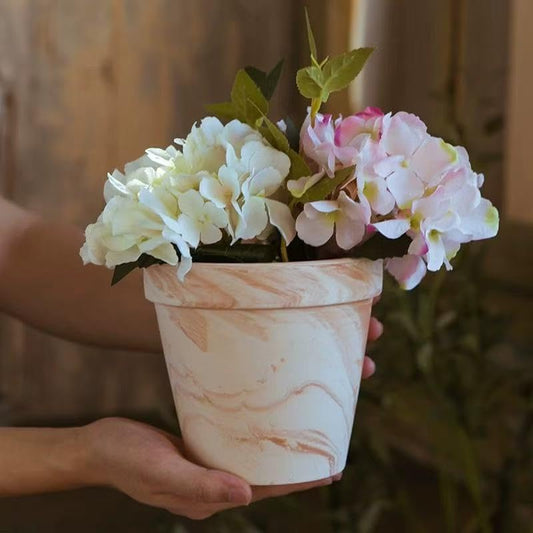 Random Mood Macchiato Terracotta Plant Pots â Handmade 6-Inch Clay Ceramic Flower Pots with Drainage Holes, Set of 3 â Ideal for Indoor & Outdoor Orchids