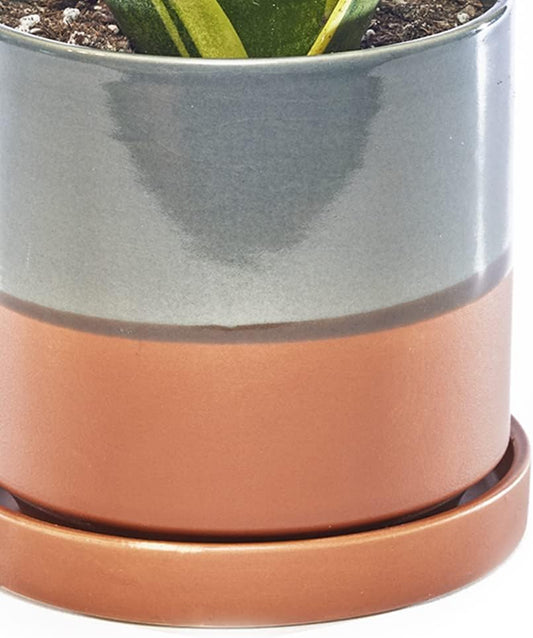 CHIVE βMinuteβ Ceramic Planter Pot β Cute 5β Colorful Succulent Pots for Indoor & Outdoor House Plants β Beautiful Modern Farmhouse Kitchen Decor β Terracotta