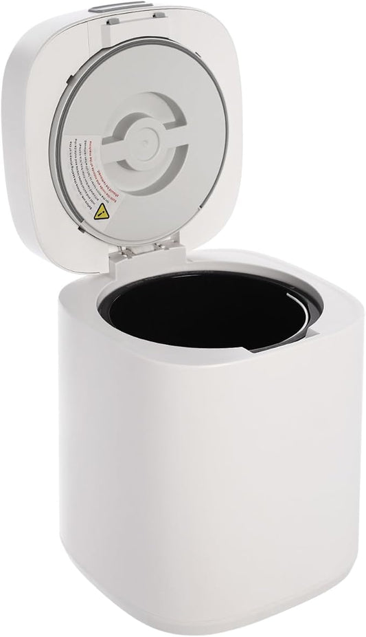 2.5L/0.66gal Electric Composting Machine, Three Working Modes Kitchen Composter with Lid and Removable Bucket, Composting Machine for Apartment Kitchen Countertop, White