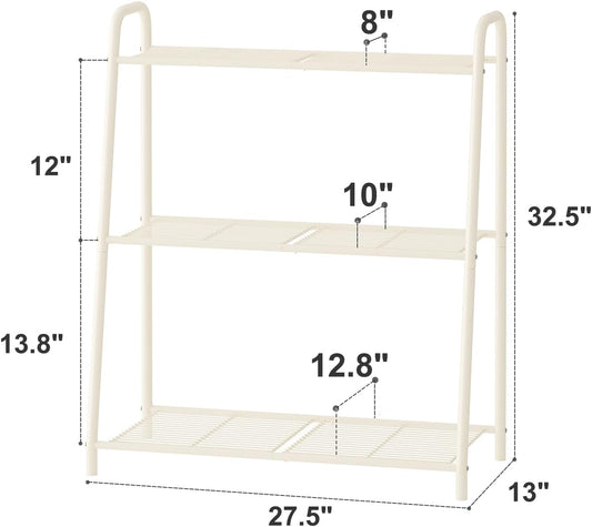 Metal Plant Stand Indoor Outdoor for Multiple Plants,3 Tier Plant Shelf,Large Heavy Duty Flower Holder Ladder Plant for Living Room, Patio, Balcony (White)
