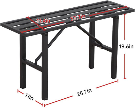 Plant Stand - Indoor/Outdoor Extra-Sturdy Aluminum Plant Stand with 300 LBS Capacity, L37.8 x W11.4 x H19.7 inch â Ideal for Patios, Gardens, Living Room Decoration