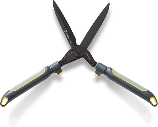 Woodland Tools Super Duty Hedge Shears, 23 Inch Manual Hedge Clippers with 10 Inch Gear-Assist Blades, Power Notch, and Non Stick Coating, Heavy Duty Trimmer for Thick Shrubs and Hedges