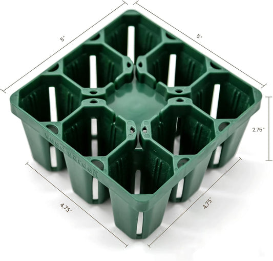 Vego garden Standard Seedling Trays Without Lids, 16 Pack for Seedlings Reusable Propagator Growing Starter Tray, Germination Trays Kit for Greenhouse/Garden (8-Cell per Tray)
