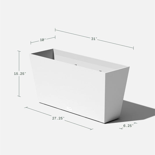 Veradek Pure Series Midori Trough Planter - Large Rectangular Planter for Indoor or Outdoor Deck/Porch | Durable All-Weather Use with Drainage Holes | Modern Decor for Shrubs, Flowers, Small Plants