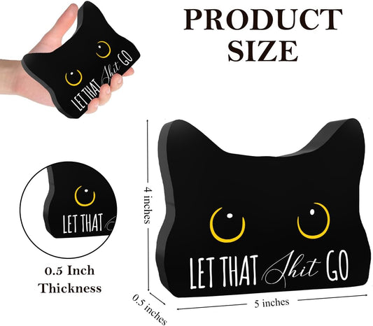 Funny Bathroom Acrylic Decor Sign, Let Them Go Sign, Black Cat Decor Cat Decor for Home Bathroom Cat Lover Gifts For Women Men