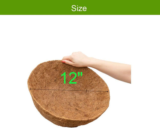 Coco Liners for Planters 12 Inch 4PCS Pre-Formed Round Coco Fiber Replacement Liner for Hanging Basket
