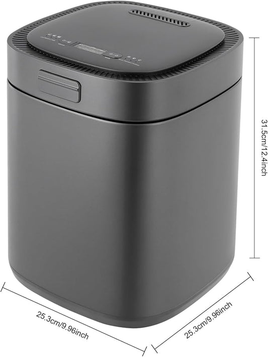 Kitchen Electric Composter 2.5L Larger Capacity Electric Kitchen Composter IndoorSmart Odorless Compost Bin Turns Kitchen Waste to Fertilizer Garden Food Compost Machine (Black)