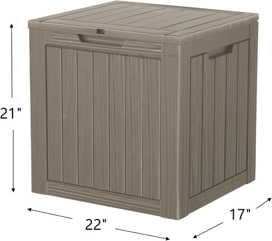 35 Gallon Lockable Resin Deck Box, Waterproof & UV-Resistant Outdoor Storage Box for Outdoor Cushion Storage, Garden Tools & Pool Accessories Storage, Gray