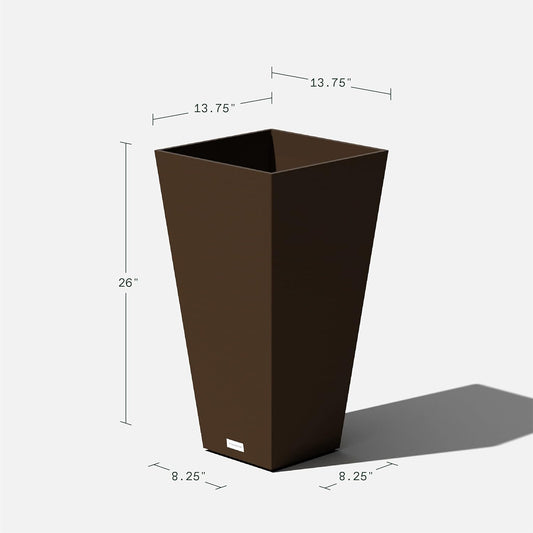 Veradek V-Resin Indoor/Outdoor Taper Planter, 2-Pack (26 inch, Espresso)