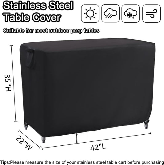 Kingling Outdoor Table Cover 42 Inch, Waterproof Prep Table Covers Bar Table Protection Cover for Patio Table/Furniture - 42''L x 22''W x 35''H