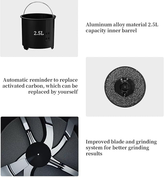 Electric Composter for Kitchen,2.5L Smart Multi-Function Food Waste Processor,Auto Home Compost Odorless, Food Cycler Waste Composter Turn Waste to Pre-Compost,