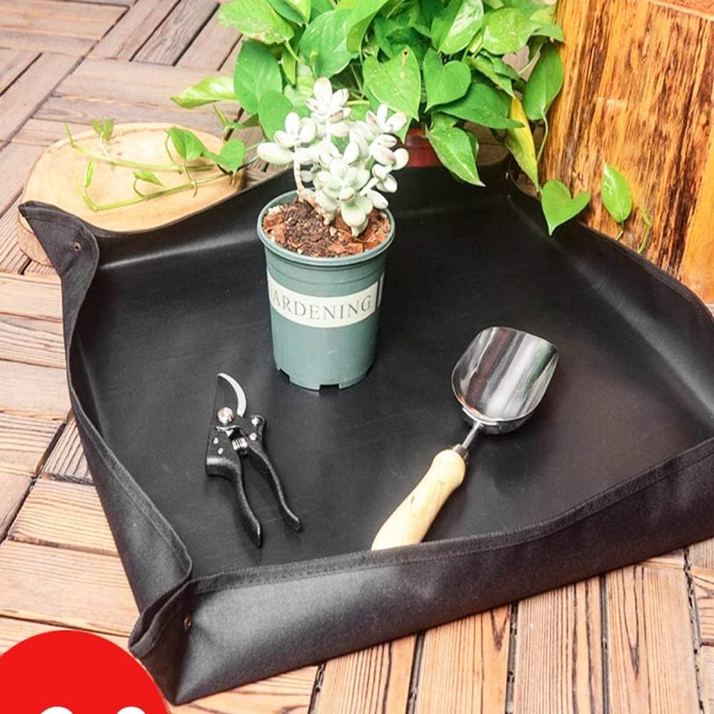 BIUWING 2PCS 39.4" x 39.4" Large Plant Repotting Mat Waterproof Transplanting Mat Indoor Plant Potting Mat Portable Gardening Mat Foldable Garden mat
