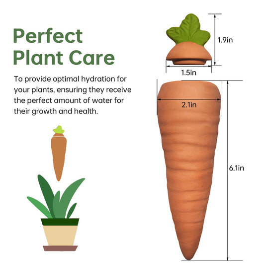 4 pcs Terracotta Watering Spikes - Automatic Self-Watering Stakes, Vacation Plant Waterer for Wine Bottle, Perfect for Indoor & Outdoor Plants