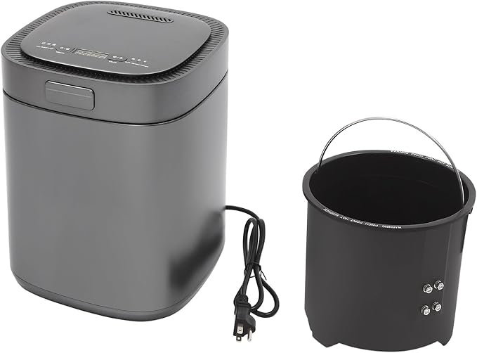 2.5L Electric Kitchen Composter, Indoor/Outdoor Composting Machine, Countertop Compost Machine Turn Food Waste and Scraps into Fertilizer for Garden Plants, Black