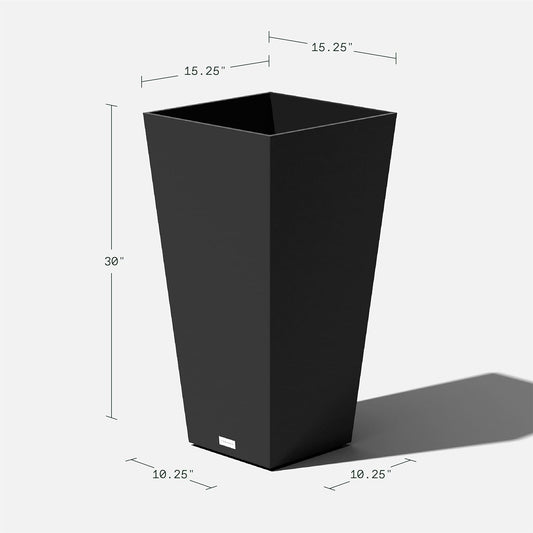 Veradek V-Resin Indoor/Outdoor Taper Planter (30 inch, Black)