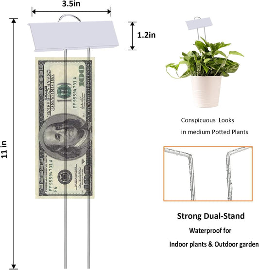 30pcs Plant Labels for Outdoor Garden Waterproof Plant Markers for Outdoor Plants, 11inch Metal Plant Tags and Labels Garden Markers for Seedlings Herbs Vegetable Greenhouse Gifts (White)