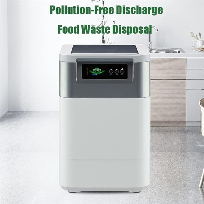 Smart Waste Kitchen Composter, Electric Kitchen Composter, 3L Home and Kitchen Composting Bin, Countertop Automatic Food Waste Cycler, Turn Garbage to Compost with Single Button(Grey)