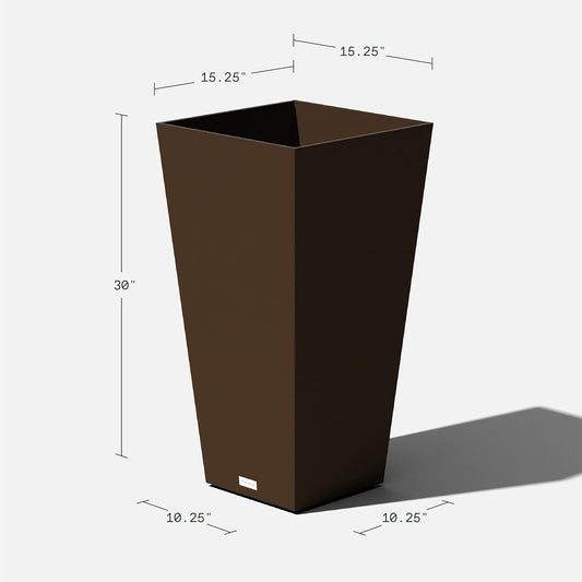 Veradek V-Resin Indoor/Outdoor Taper Planter, Set of 2 (30 inch, Espresso)