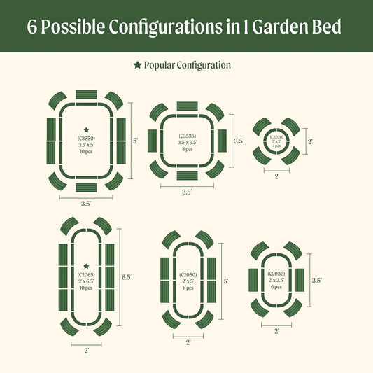 Vego garden 26" Extra Tall Raised Garden Bed Kits, 6 in 1 Modular Raised Planter Box for Vegetables Flowers Fruits Oval Metal Raised Garden-Olive Green