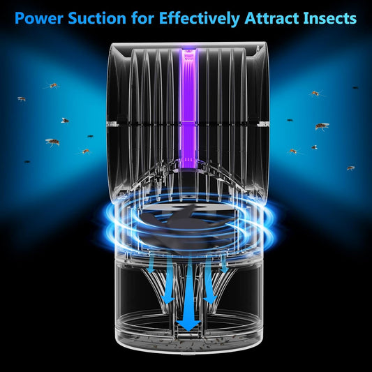 Fruit Fly Trap for Indoors, Fly Traps Indoor for Home Gnat Traps House Indoor, Bugs Trap with Time Setting, 10 Sticky Glue Boards Black