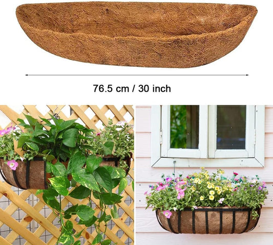 chengchuang 2pcs *24"ã30"ã36"ã48" Coco Liner Trough,Trough Coco Fiber Replacement Liner, Coco Liners for Planters,Natural Coconut Coir Planter, Garden Flower Vegetables Pot for Window Flower Box
