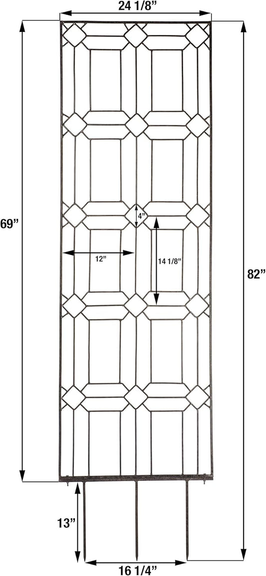 H Potter Garden Trellis for Climbing Plants Metal Outdoor Wall Decor or Flowers Roses Vine Ivy Clematis Large