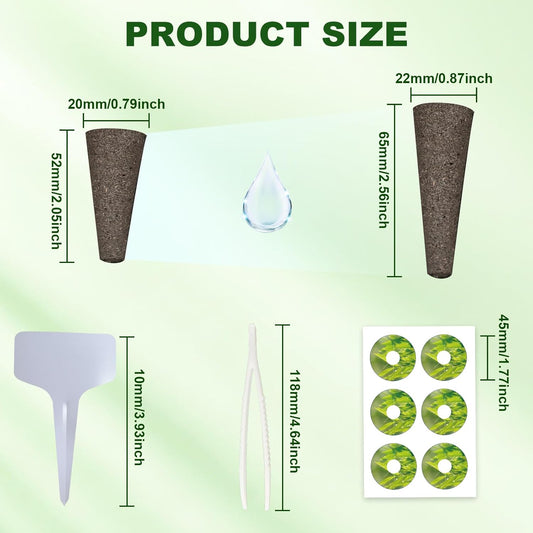215 Pack Hydroponic Pods Supplies for Aerogarden Pods, Grow Sponges for Hydroponics, Seed Pods Kit with 100 Grow Sponges, 102 Pod Labels,12 Plant Labels, 1 Tweezer for Hydroponic Indoor Garden System