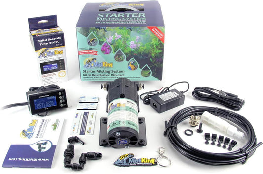MistKing – Starter Misting System, 5th Gen | Used by Zoos, Botanical Gardens, Institutions & Hobbyists | Expandable to 10 Nozzles | Extremely Fine Mist | 50 Micron Droplets | MKSMS5-125-50