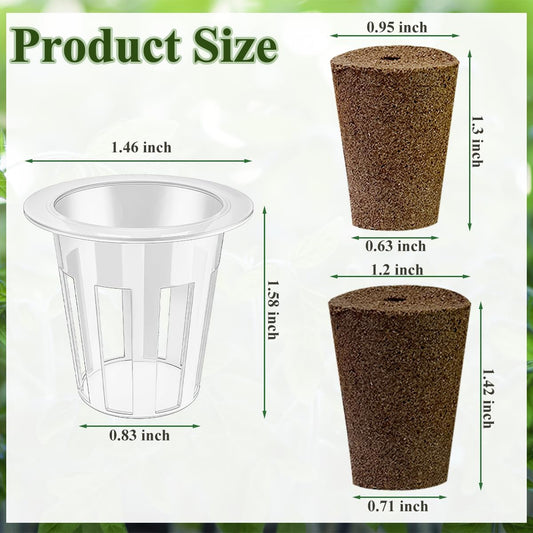 40 Pcs Hydroponic Seeds Grow Sponges Pods Kit,Indoor Hydroponics Growing System Root Plant Basket,Hydroponic Pods Cups Pot and Grow Sponges for Garden Indoor Herb Hydroponic Growing System