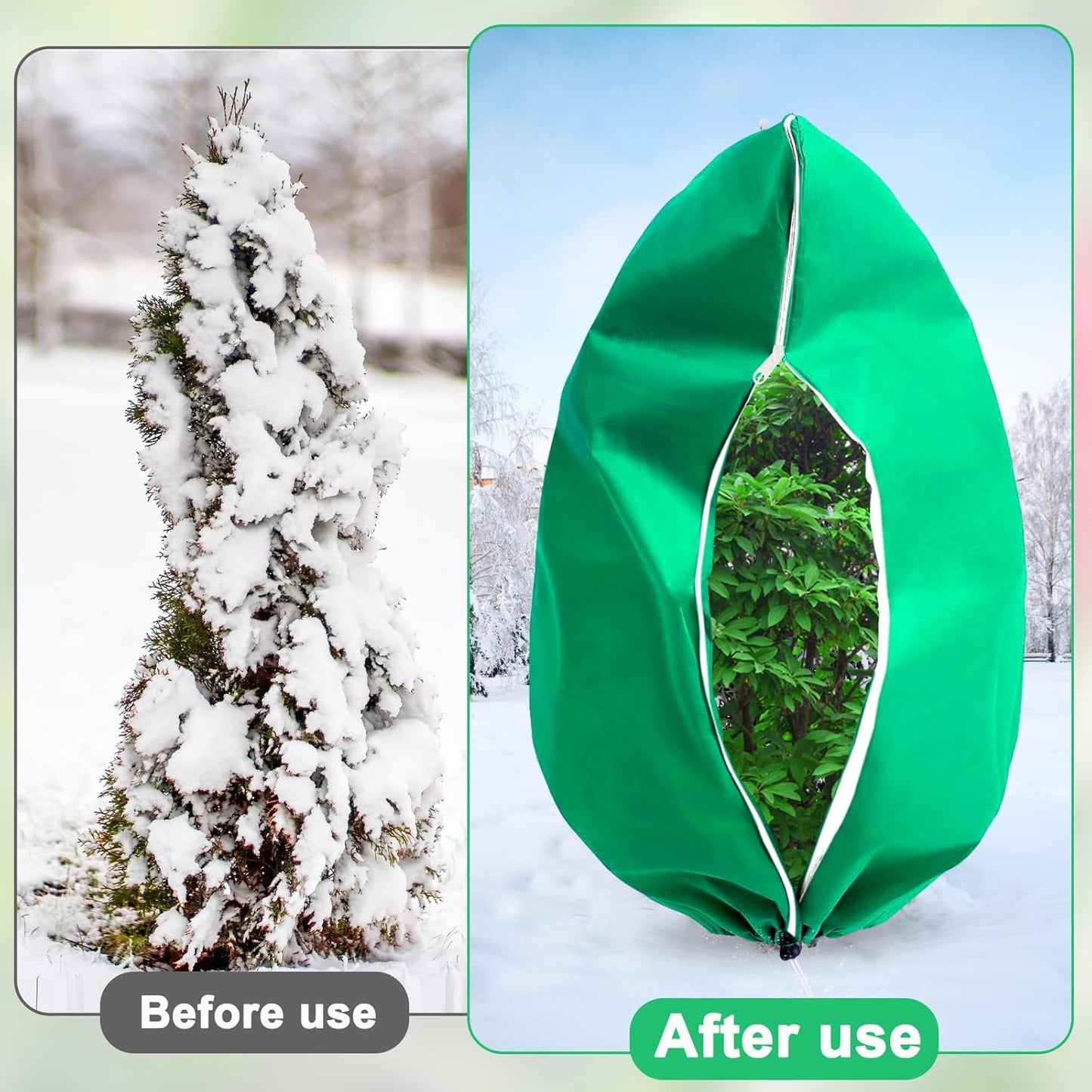 DQS 2 Pack Plant Covers Freeze Protection, 31.4" x47.2" Winter Frost Protection Blankets Frost Cloth,Suitable for Outdoor Winter Frost, Cold Weather, shrubs, Trees, Jackets, and coverings