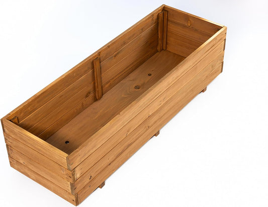Wooden Raised Garden Bed Planter Box â Fir Wood Outdoor Vegetable, Herb & Flower Box with Drainage Holes â 47.24"x15.75"x12.6", Rot-Resistant, for Patio, Yard, Balcony