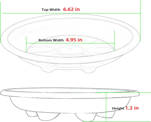6 Pack of Plant Saucer 6 inch, Heavy Duty Plastic Flower Pot Saucers, Plant Drip Trays for Indoors Outdoor, Plant Water Tray for Planters, Black