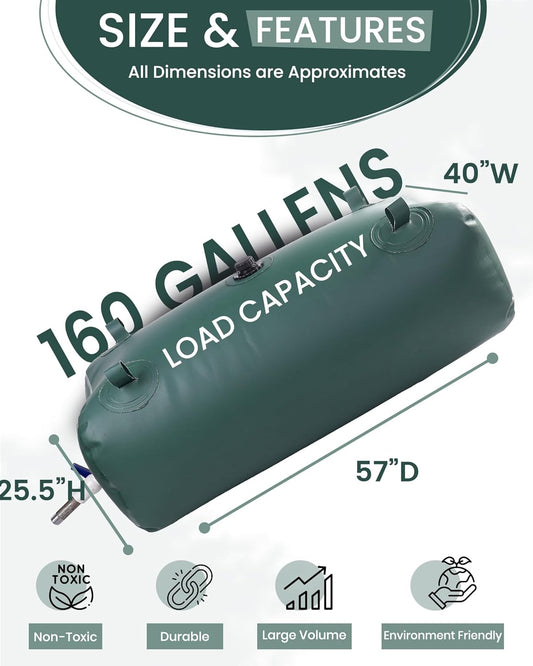 FoundGo Water Storage Bladder Emergency Water Storage Tank, Large Capacity Water Containers, Portable Vinyl Water Storage Barrel for Outdoor/Survival/RV/Garden