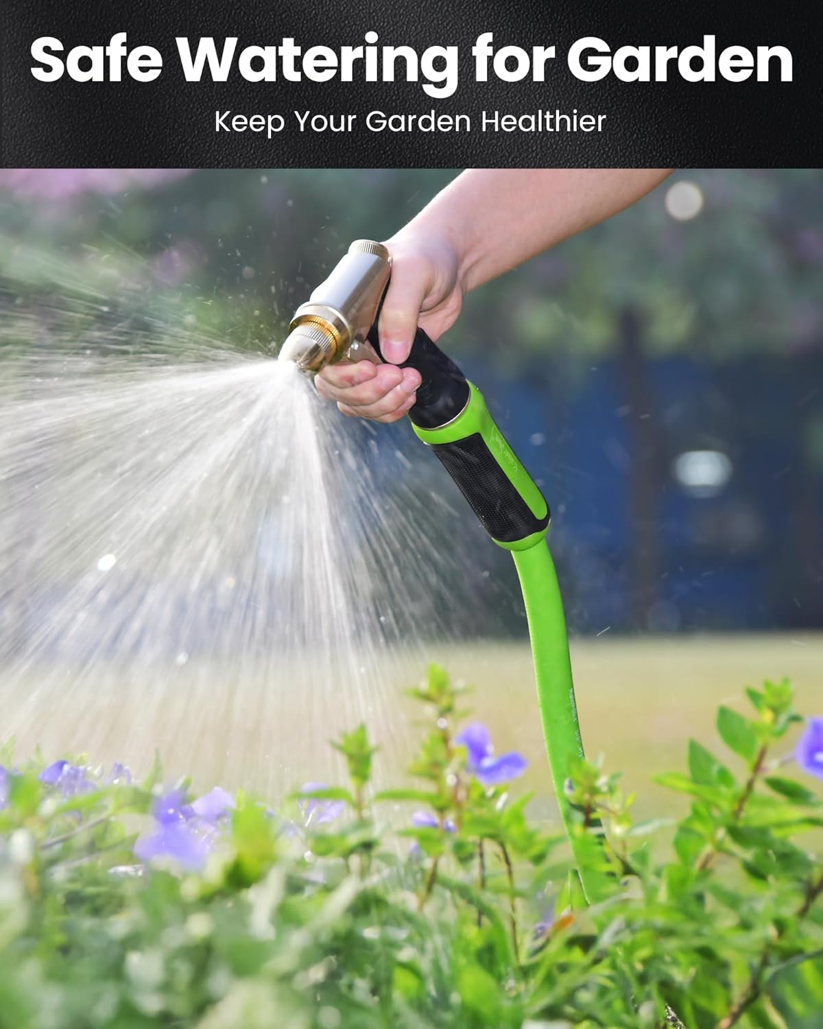 RAINPOINT Short Leader Garden Hose 3ft - Lightweight Water Hose with Swivel Handle, Male to Female Fittings- Flexible, Heavy Duty, Hybrid Rubber, with Male to Female Fittings
