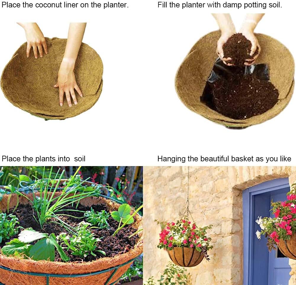 16x120 inch Natural Coconut Coir Liner Sheets Coco Fiber Roll Coco Mat for Planter Flower Basket Liner Garden Decoration Animal Pet Pad
