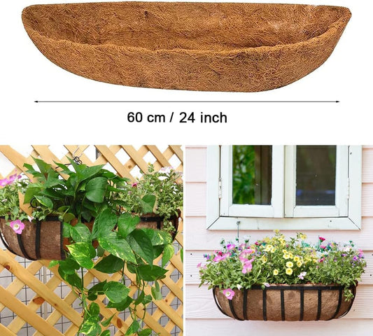 chengchuang 2pcs *24"ã30"ã36"ã48" Coco Liner Trough,Trough Coco Fiber Replacement Liner, Coco Liners for Planters,Natural Coconut Coir Planter, Garden Flower Vegetables Pot for Window Flower Box