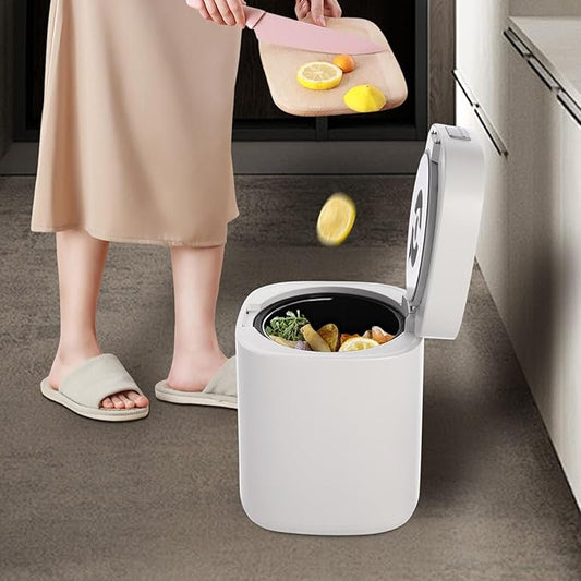 Electric Food Composter 2.5L Capacity, 500W Heating Power Kitchen Compost Bin with 3 Working Modes (Quick/Standard/Ferment), Odorless and Quiet Operation for Apartment Home Use (White)