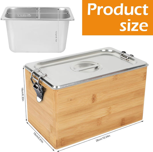 AQQHSAIN Compost Bin with Lid 1.2 Gal Countertop Compost Kitchen Scrap Indoor Large Compost Bucket Kitchen Odorless Smell Proof Composter with Stainless Steel Insert (Brown, 4.5L)