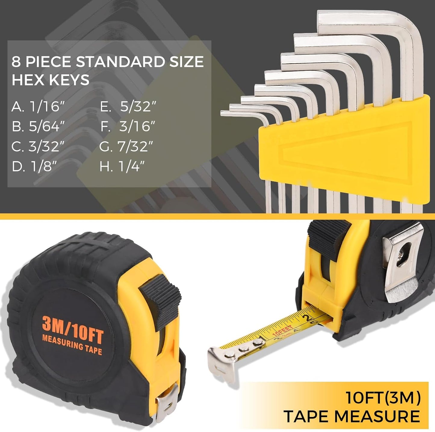 WGGE 39-Piece Home Tool Set/Hand Tool Set β Durable Household Hand Tool Kit with Hammer, Screwdrivers, Pliers, Wrench, Hex Keys & More β Compact Storage Case for Home Repairs, DIY & Maintenance
