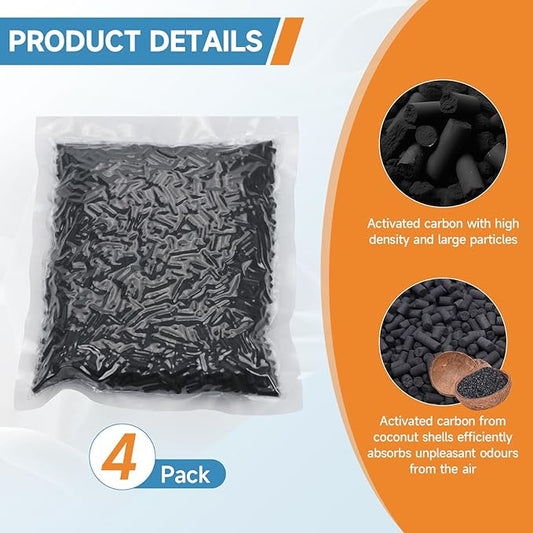 4 Pack Charcoal Refills for Lomi Smart Waste Kitchen Composter, 2.0 Pounds (Activated Charcoal Filters Keep Your Kitchen Smelling Fresh and Odour-Free)