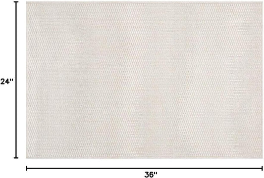 Easy Jute Door Mat 2x3 Indoor Outdoor Natural Rugs Solid Fiber Rug Woven Area Rug Boho Easy Clean Inside Carpet for Living Room Bedroom Dining Room Hallway or Outdoor Patio Porch (2 X 3 Bone)