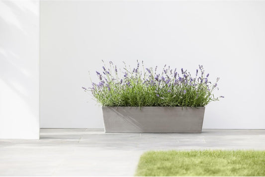 Ecopots Bruges Durable Modern Rectangular Indoor/Outdoor Recycled-Based Composite Flower Pot Planter, Taupe, 21.5"