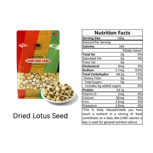DOL Natural Dried Lotus Seeds Packed In USA ่ฒๅญๅนฒ 16 Ounce, 100% Natural, Dried White Lotus Seeds Lian ZI, Rich In Methionine for Health, ็ฝ่ฎๅญ for Herbal Tea Cooking Porridge and Soup Raw Material