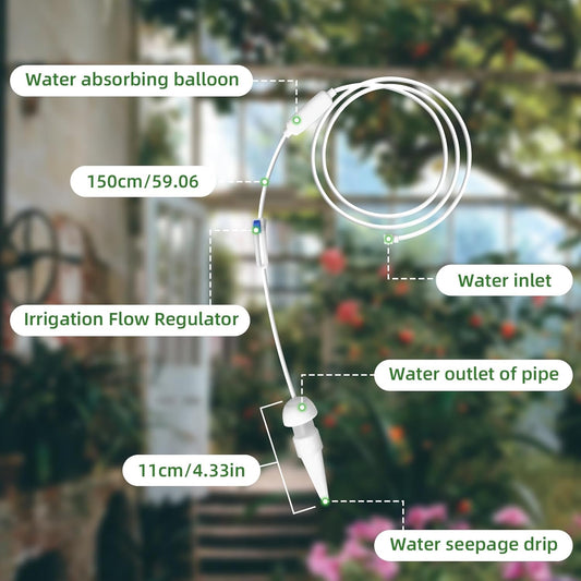 Plant Watering Seepage Devices, Insert into Soil, Self Watering Stakes for Indoor & Outdoor Plant, Automatic Irrigation (4 PCs)