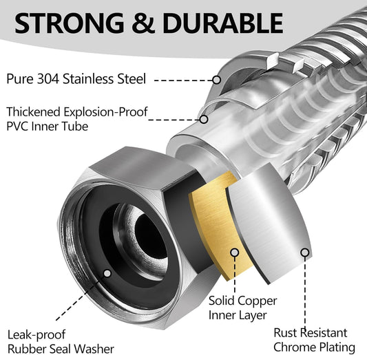 200 ft Garden Hsoe - 2025 New 304 Stainless Steel Garden Hose with 10-Function Spray Gun, 3/4'' Copper-Chrome Fittings β Lightweight, Durable, and Kink-Free, Metal Water Hoses for Gardening