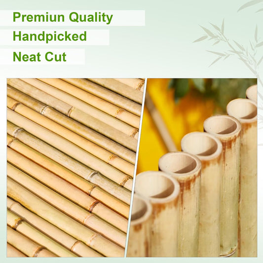 Bamboo Fencing Roll 6 ft High x 8 ft Long x 0.7 in D, Natural Bamboo Privacy Fence, Divider Decorative Fence for Patio, Balcony, Garden, Border Pool
