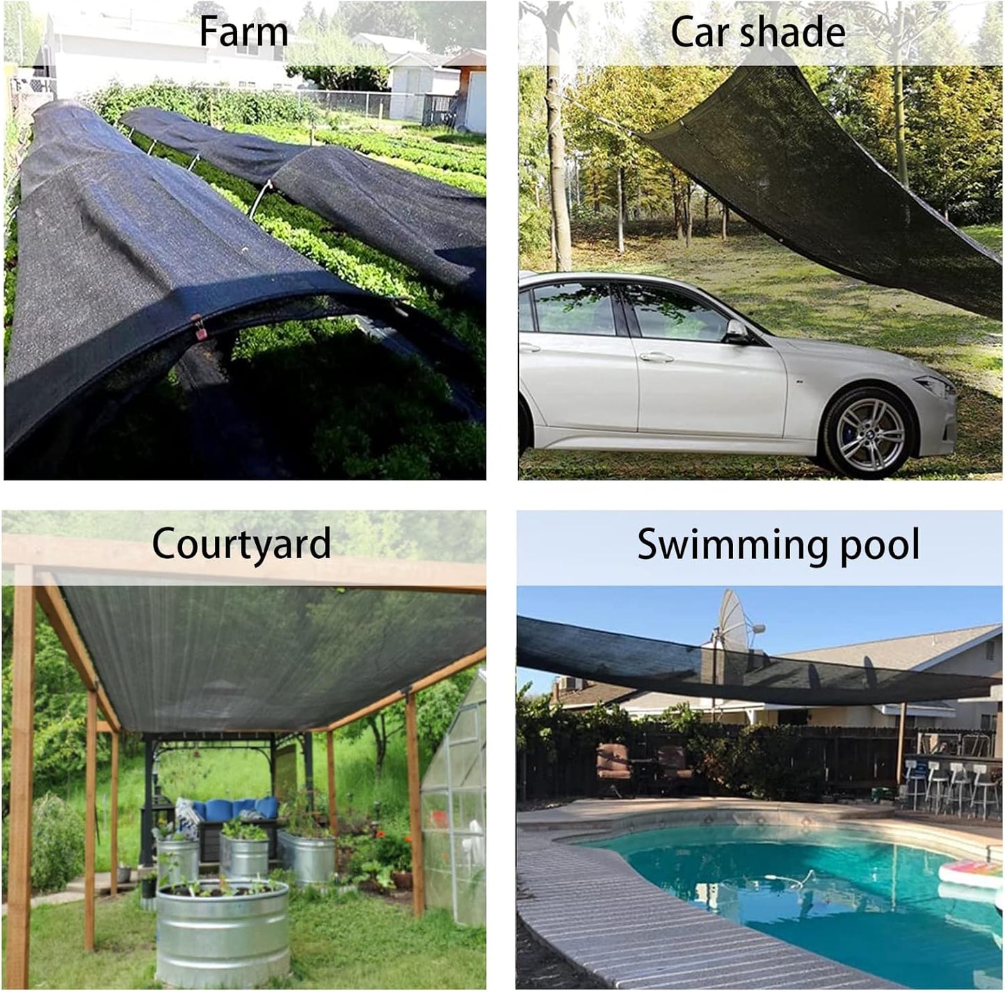 LOVE STORY 10x12FT 55% Black Shade Cloth Sun Shade Net with Grommets Sunblock Net Mesh Tarp for Garden,Plants Cover,Greenhouse and Patio
